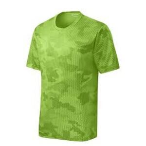 Sports Tek Boys Neon Green Camo Short Sleeve T-Shirt Youth Size Medium